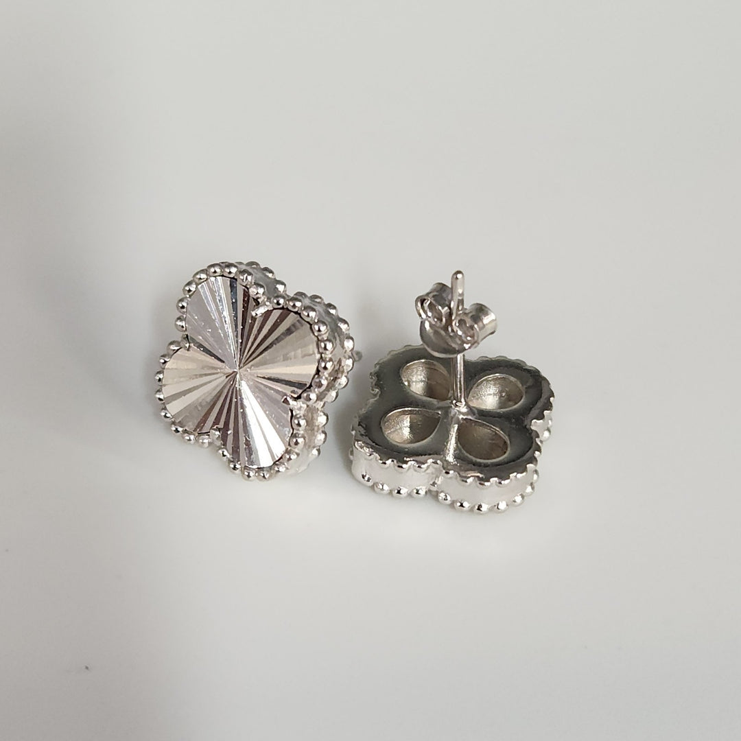 Delicate Sterling Silver Radiant Flower Stud Earrings
