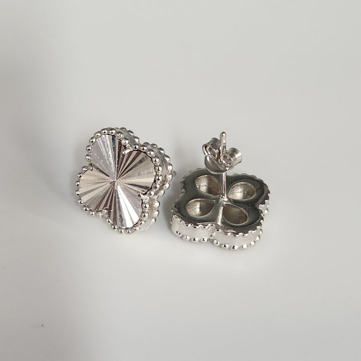 Delicate Sterling Silver Radiant Flower Stud Earrings