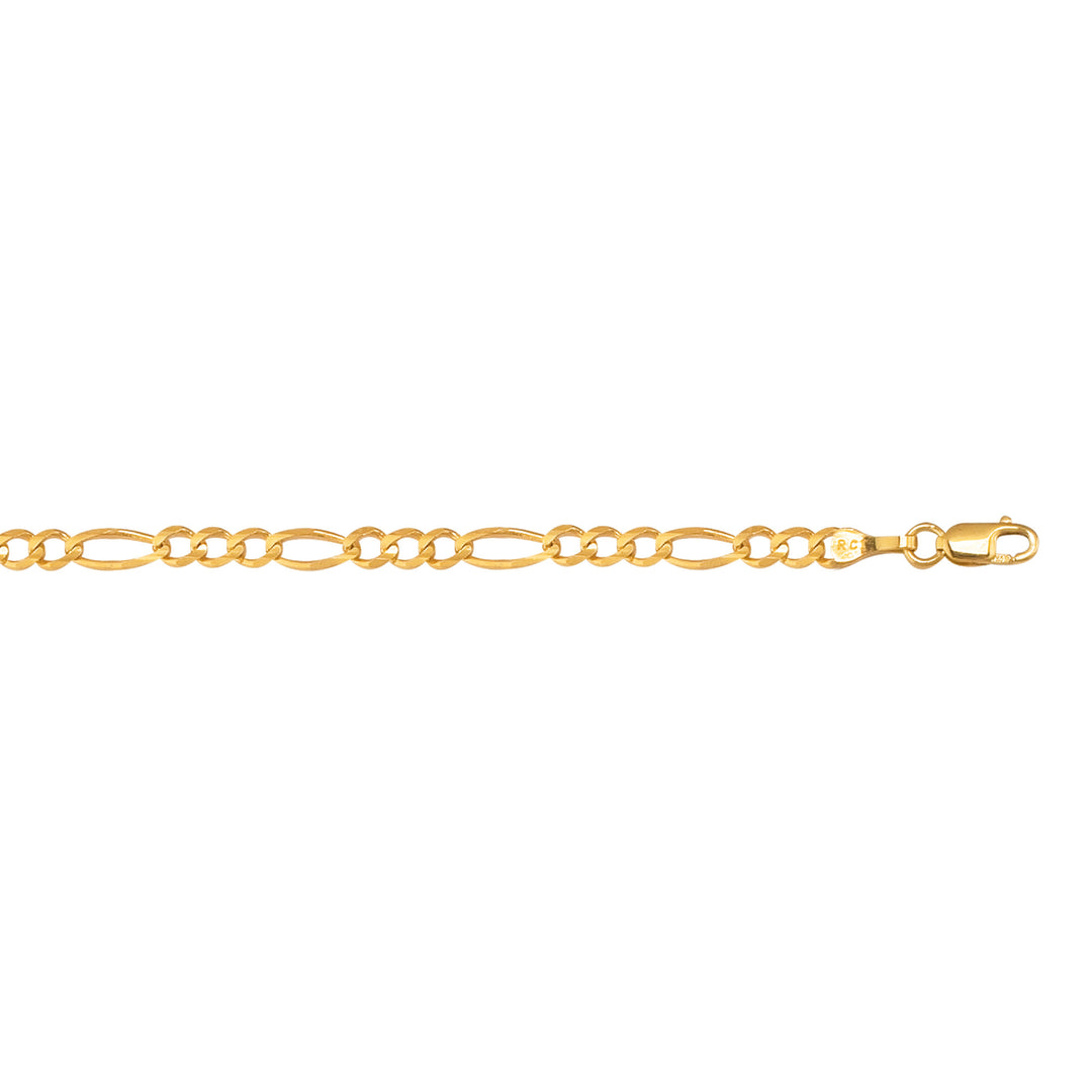 10K Gold 3.7mm Figaro Chain