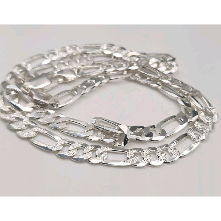 925 Sterling Silver Figaro's Chain Necklace 20"A