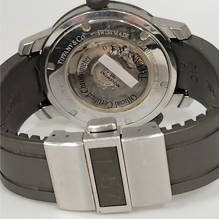 Tiffany & Co. T-57 Automatic Chronometer Stainless Steel & Rubber Strap Watch