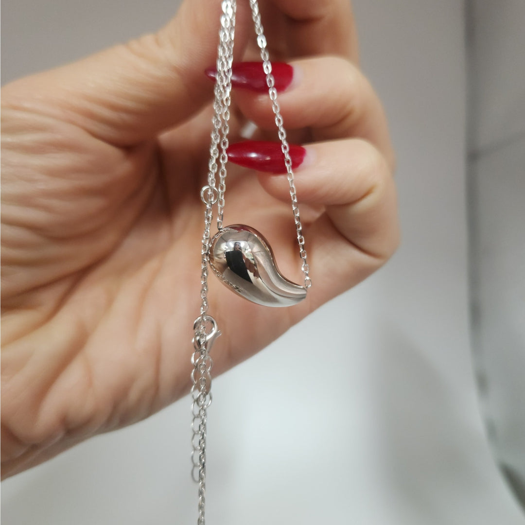 925 Sterling Silver Teardrop Pendant Necklace