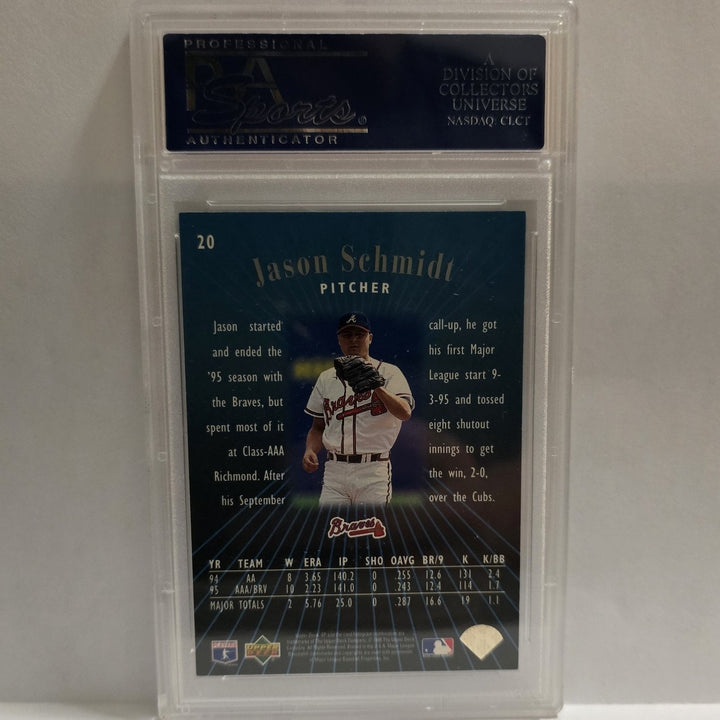 1996 Upper Deck SP Premier Prospects Jason Schmidt #20 Atlanta Braves PSA MT8