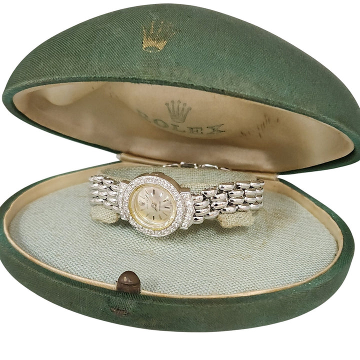 Vintage Rolex Precision 2604-9 18K White Gold Diamond Ladies Watch- Serviced