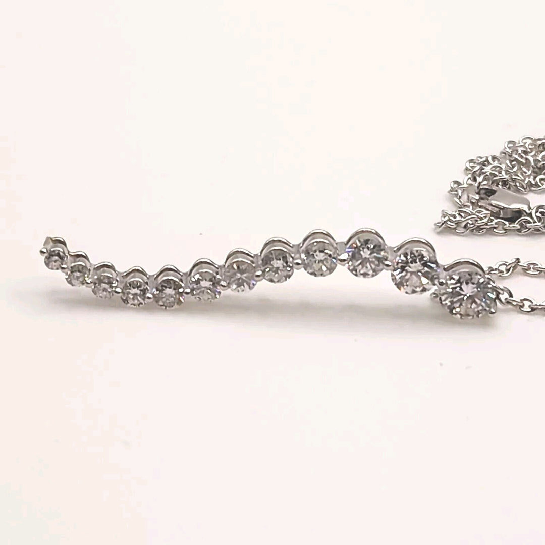 14k White Gold Diamond Tears Shape Pendant 12 round Diamonds 1 1/2 CT Necklace