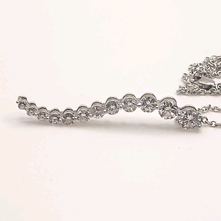 14k White Gold Diamond Tears Shape Pendant 12 round Diamonds 1 1/2 CT Necklace
