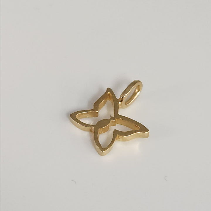 14k Yellow Gold Open Butterfly Pendant Charm