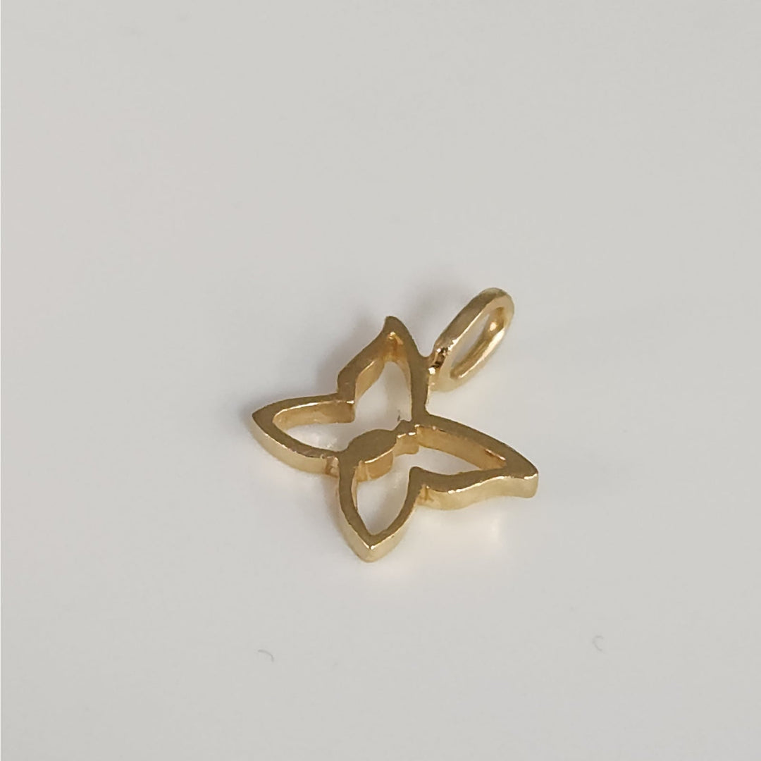 14k Yellow Gold Open Butterfly Pendant Charm