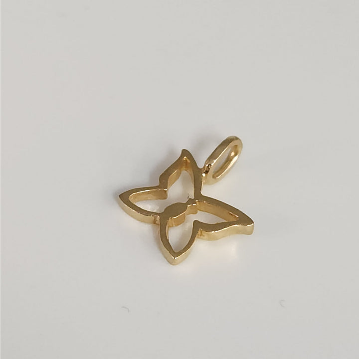 14k Yellow Gold Open Butterfly Pendant Charm