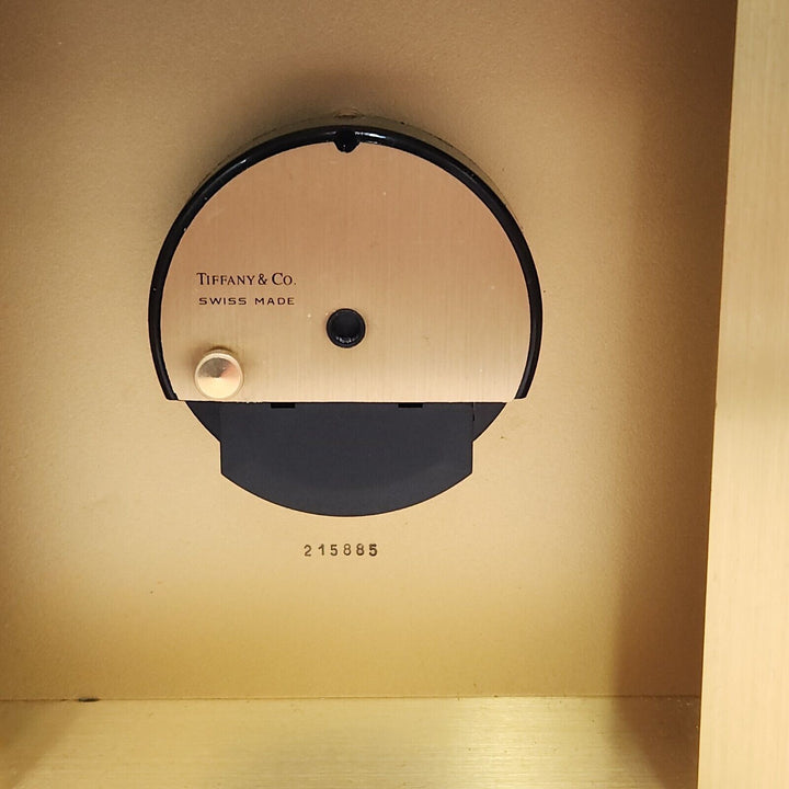 Vintage Tiffany & CO Large Rectangle Brass Desk Clock Quartz Roman Numerals