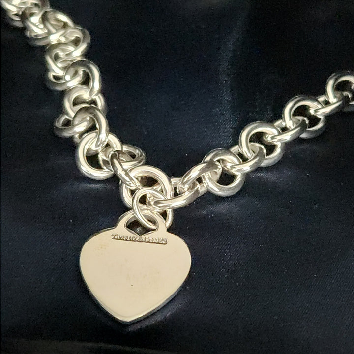 Authentic Tiffany &  Co Sterling Silver Heart Tag Necklace