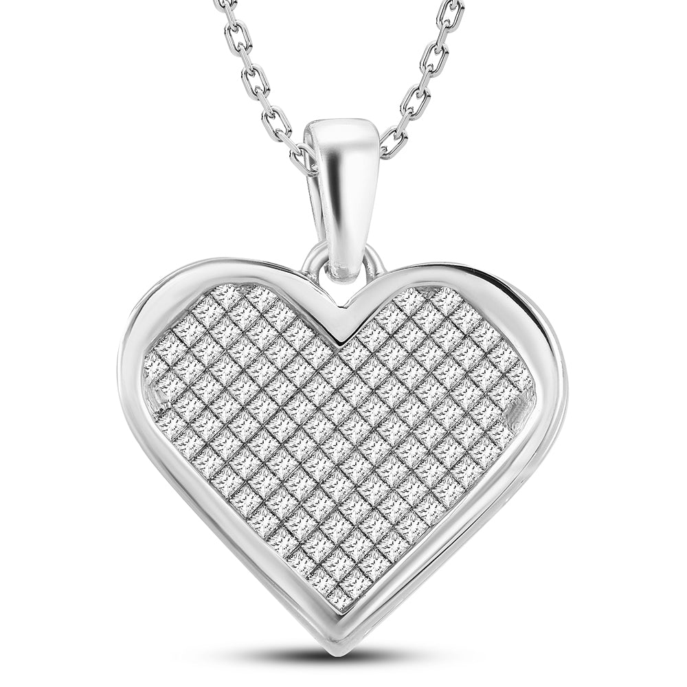 Luminous 14k White Gold 2CT Lab Diamond Princess Pendant