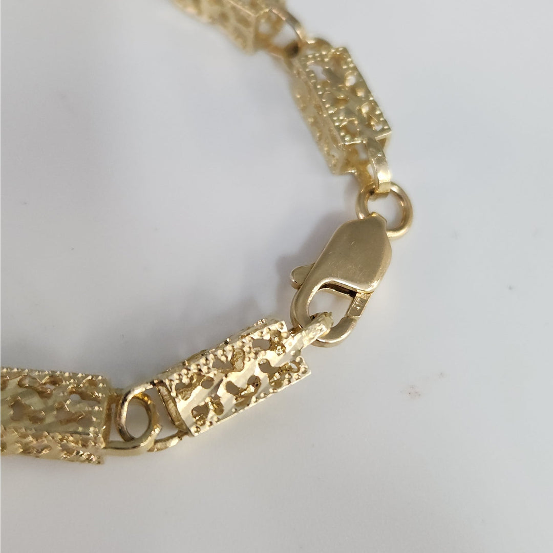 Vintage 10K Yellow Gold Textured Nugget 23g Necklace 21"