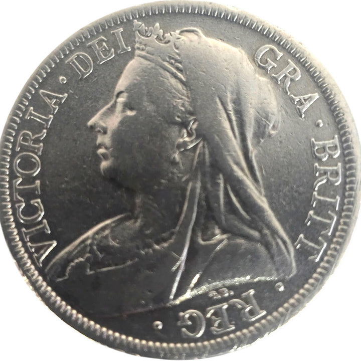 1899 Great Britain Queen Victoria Half Crown .925 Sterling Silver Coin