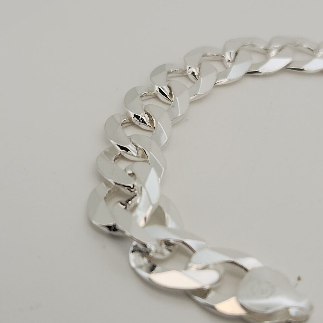 925 Sterling Heavy Cuban Chain Bracelet 8"