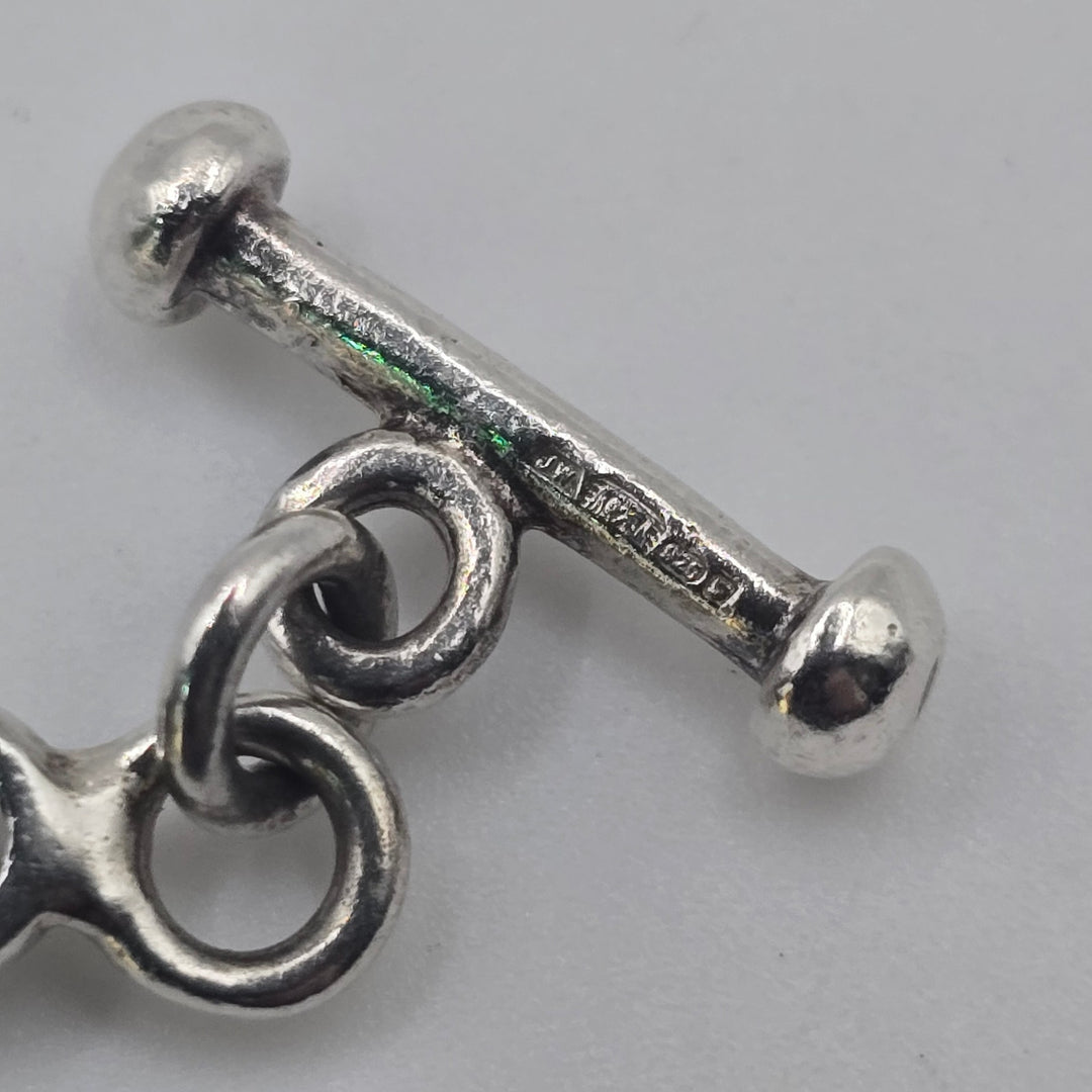 Sterling Silver 925 Link Bracelet Toggle Clasp 7.5" 19.3 Grams