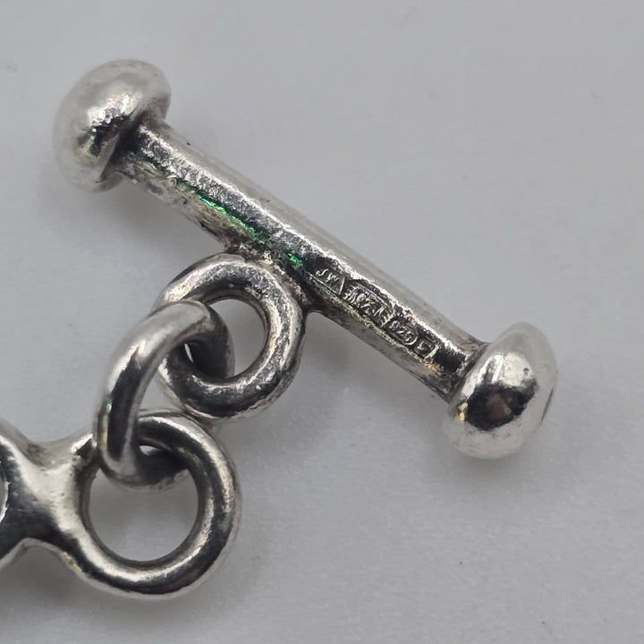 Sterling Silver 925 Link Bracelet Toggle Clasp 7.5" 19.3 Grams