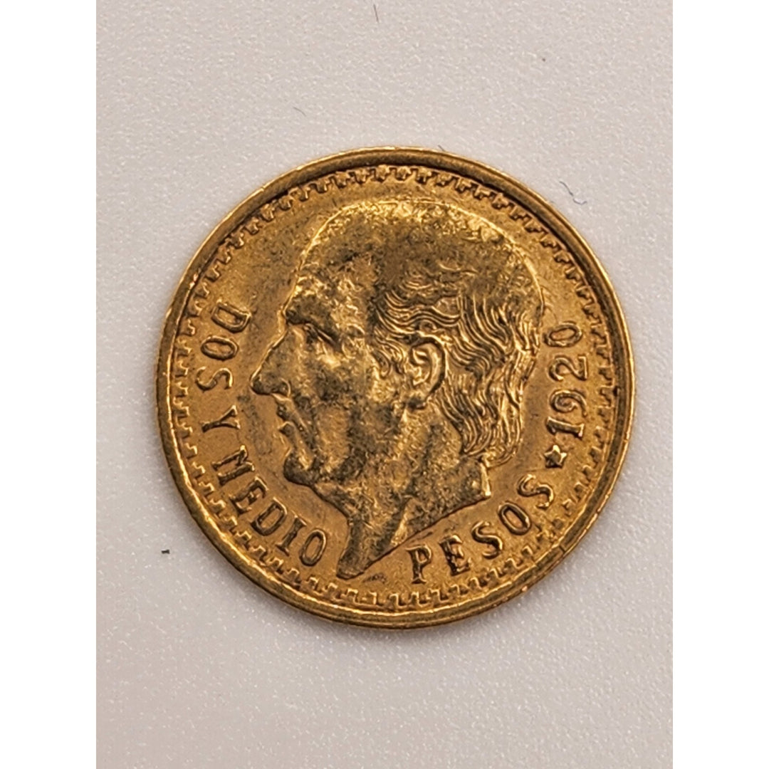 1920 MEXICAN DOS Y MEDIOS PESOS 2.5 PESO GOLD COIN