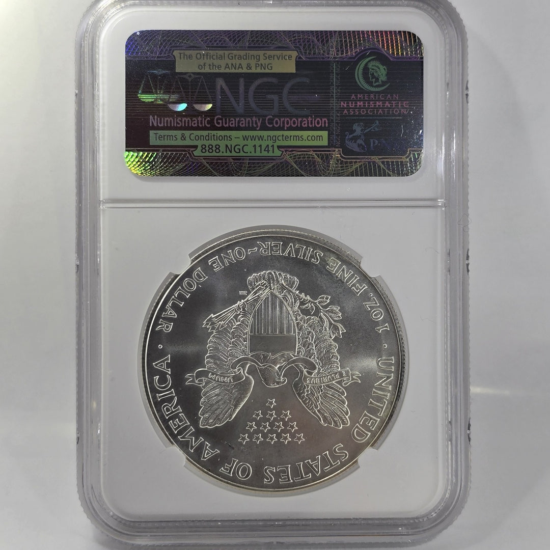 2000 American Silver Eagle, 1 Oz Fine .999 Silver USA Uncirculated $1 NGC MS69