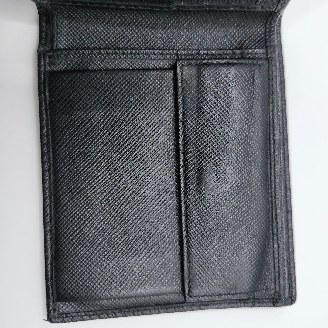 Prada Black Saffiano Leather Men's Bi-Fold Wallet w/ Box & Card