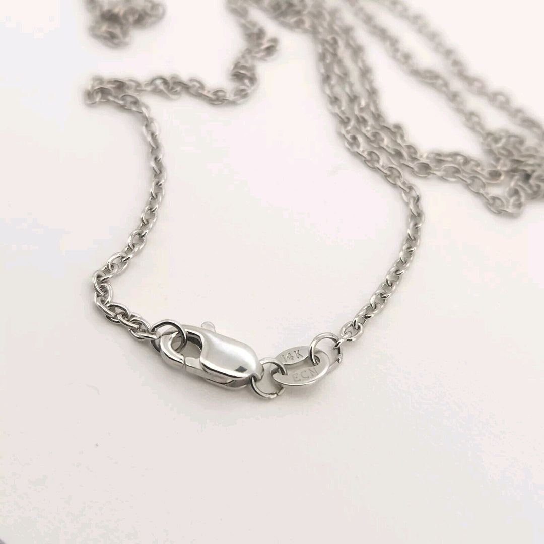 14k White Gold Chain Necklace 18" A