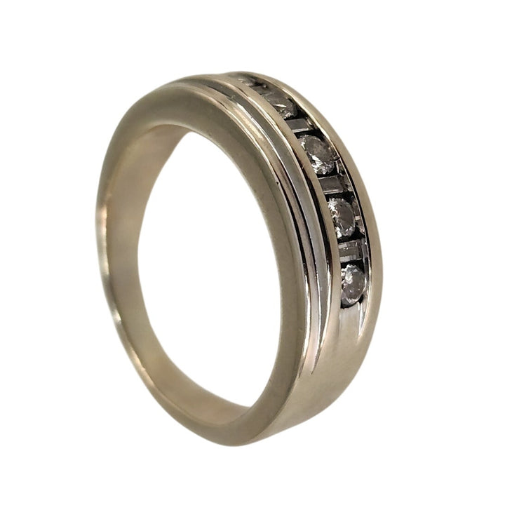 14k White Gold Diamond Band Ring size 9.25