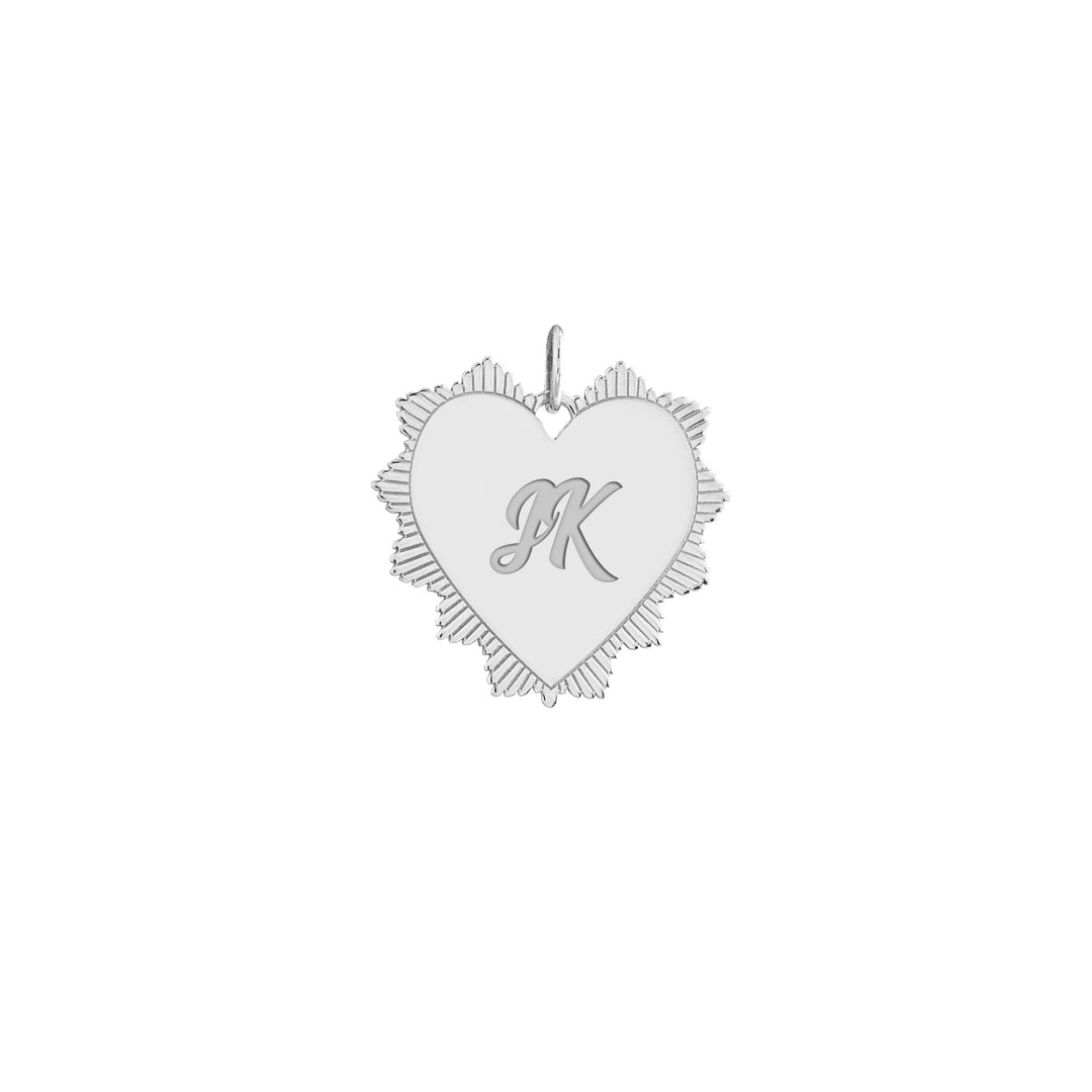 Engravable Spike Heart Pendant