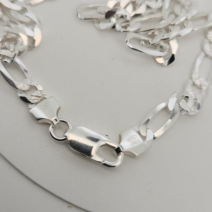 925 sterling silver figaro chain necklace 24" C