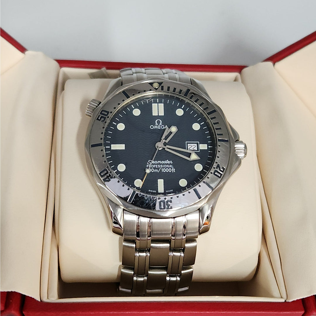 Omega Seamaster Professional 300M Quartz Steel Men's Watch 41 mm Blue Wave Dial
