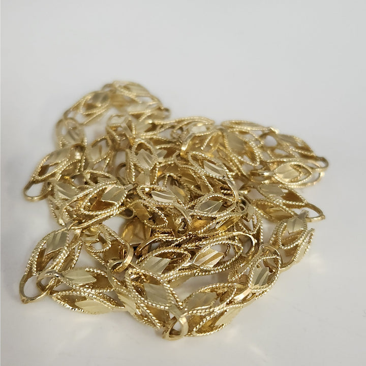10k Yellow Gold Fancy Turkish Diamond Cut Vintage Chain Necklace 28"