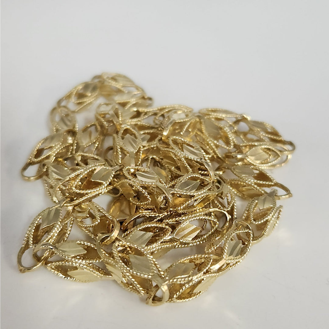 10k Yellow Gold Fancy Turkish Diamond Cut Vintage Chain Necklace 28"