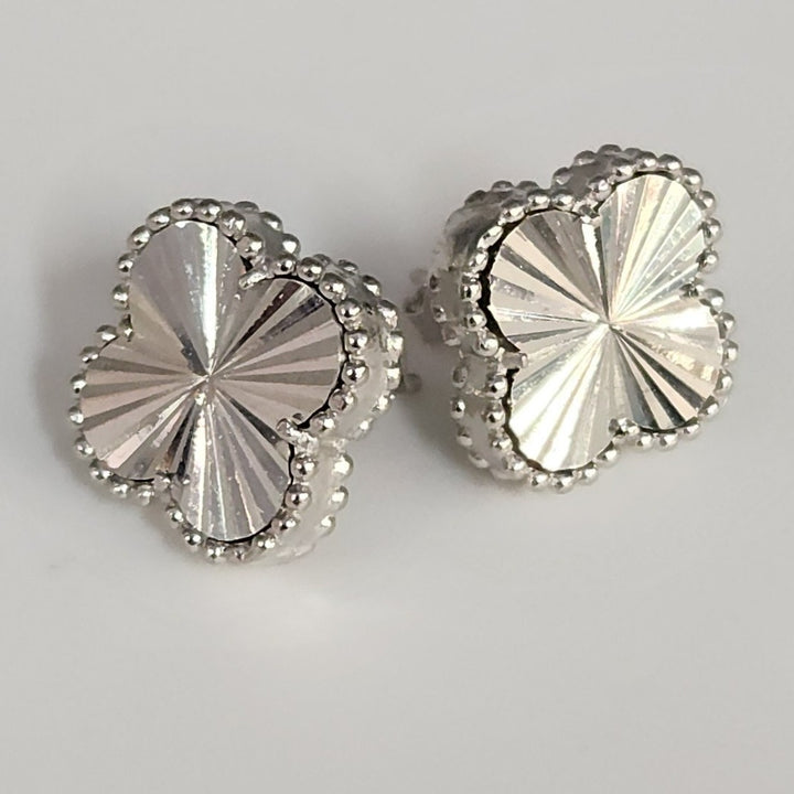 Delicate Sterling Silver Radiant Flower Stud Earrings