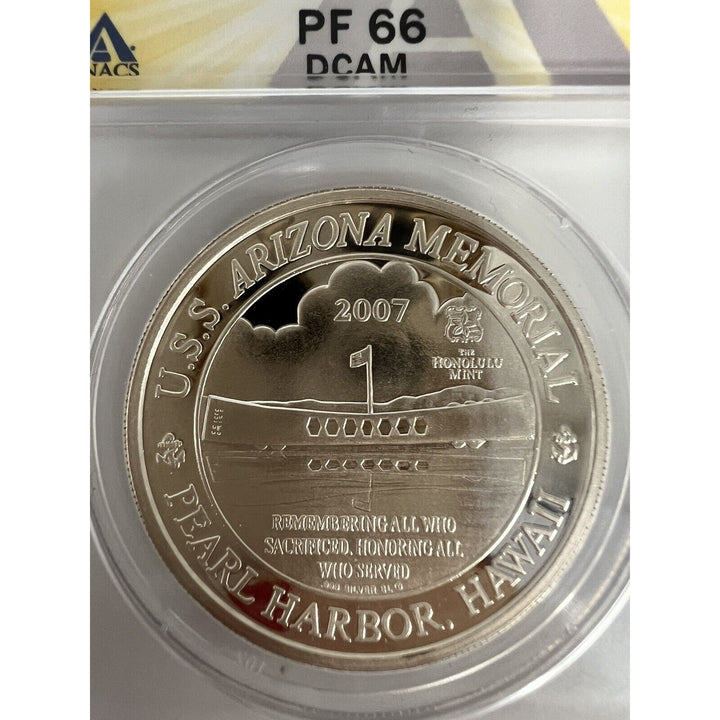 2007 Medal Proof USS Arizona Memorial Remember Pearl Harbor PF 66 DCAM