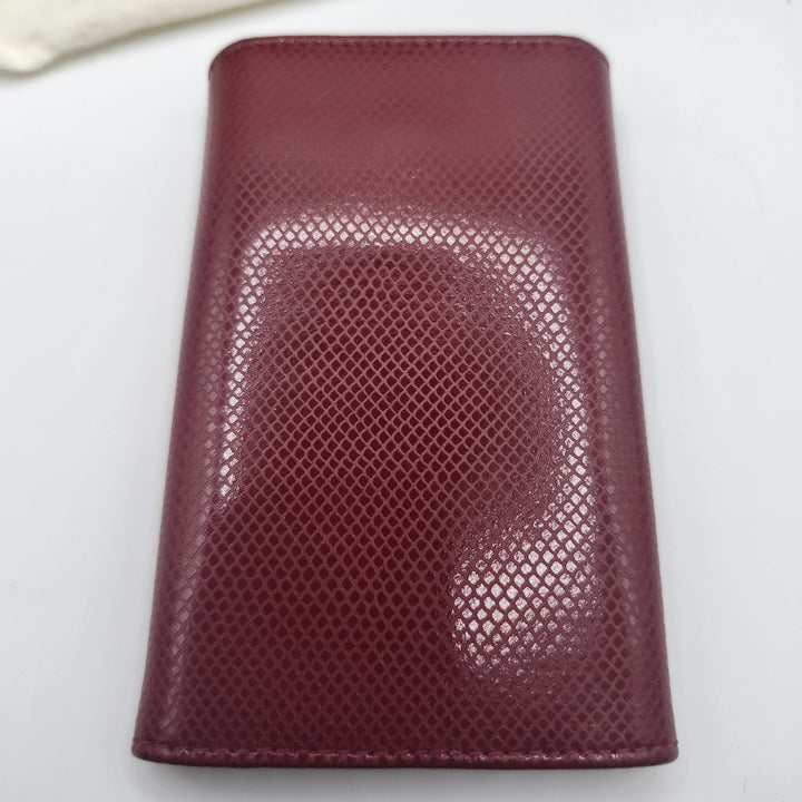 Montblanc Burgundy Snakeskin Print Leather 6-Ring Key Holder Case Box & Papers