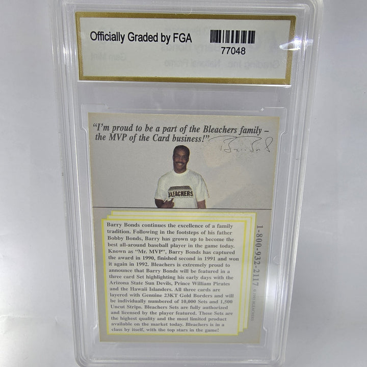 Barry Bonds 1993 Bleachers National Promo 23KT Gold 1/2500 FGA GEM MT 10 B2