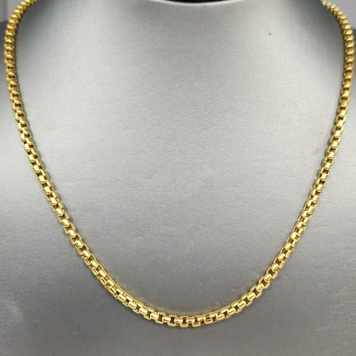 Stunning 14k Yellow Gold Box Chain Necklace 24"
