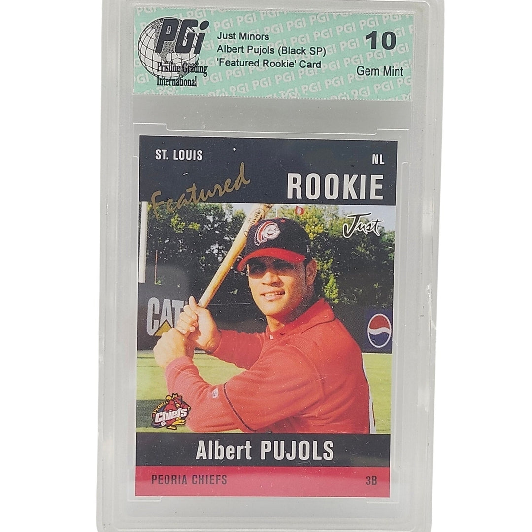 2004 Just Minors Albert Pujols Featured Rookie Black SP PGI 10 Gem Mint Card