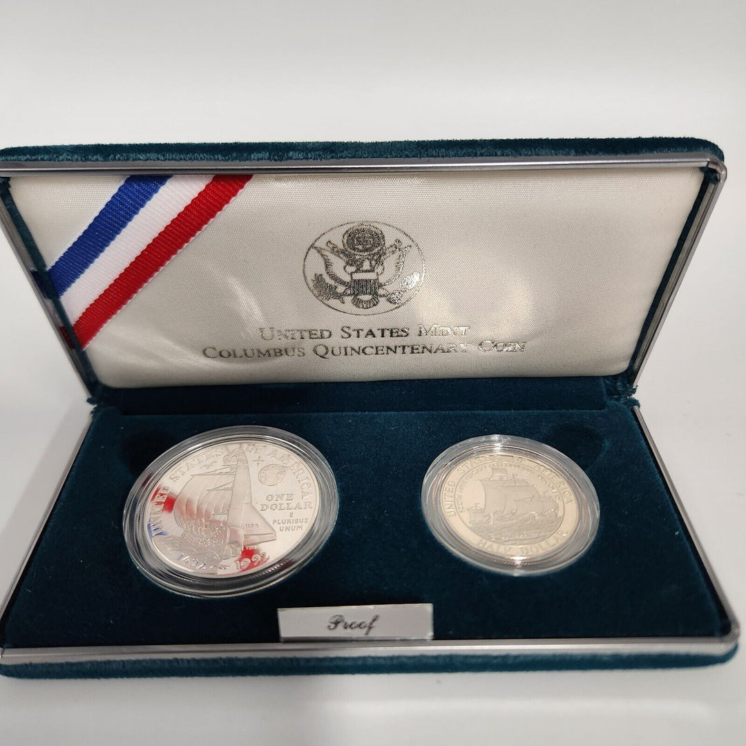 1992 Columbus Quincentenary Proof US Mint Silver Dollar BU Coin With Box