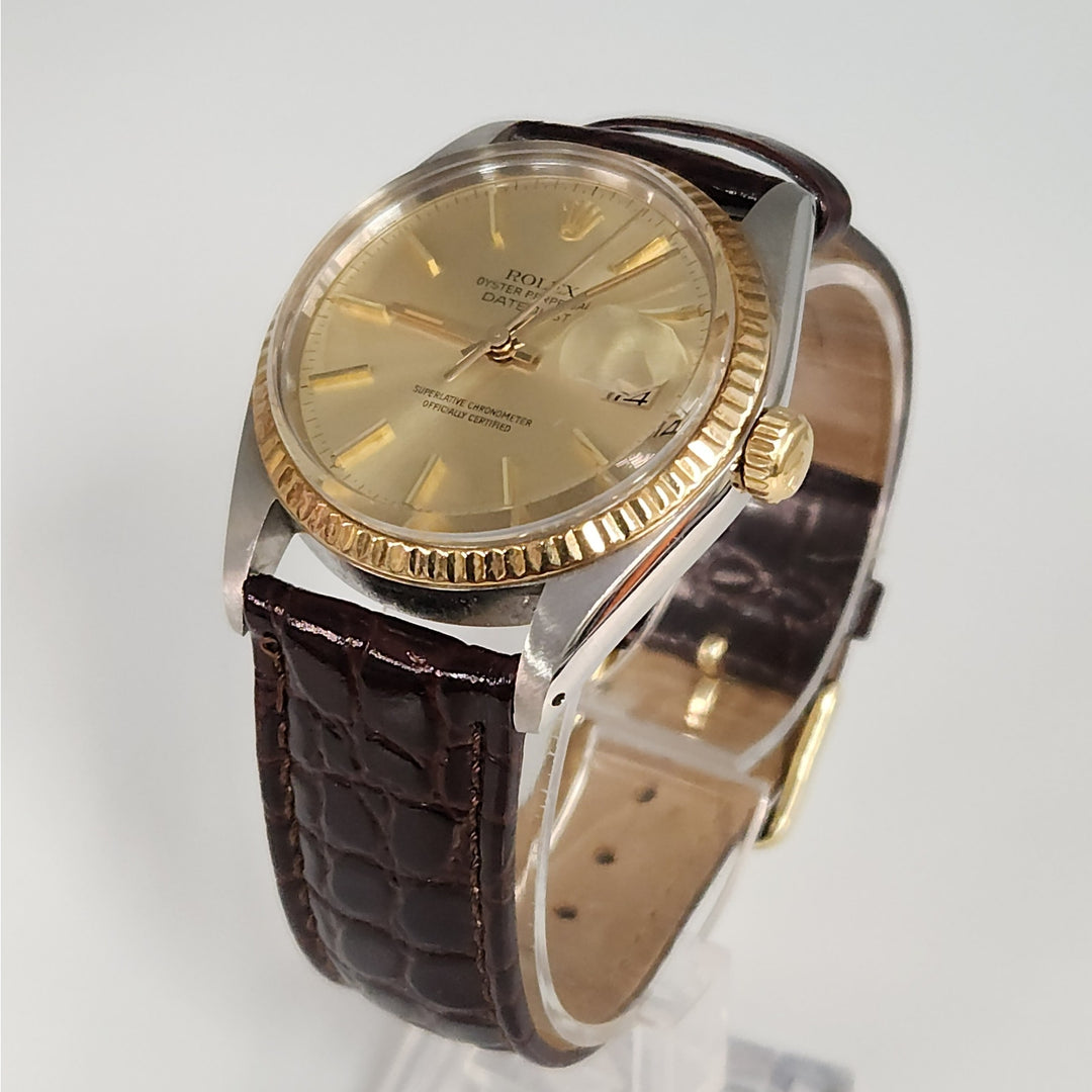 Rolex Datejust Ref.16013 Two-Tone 18 k Yellow Gold & SS Champagne Dial Automatic