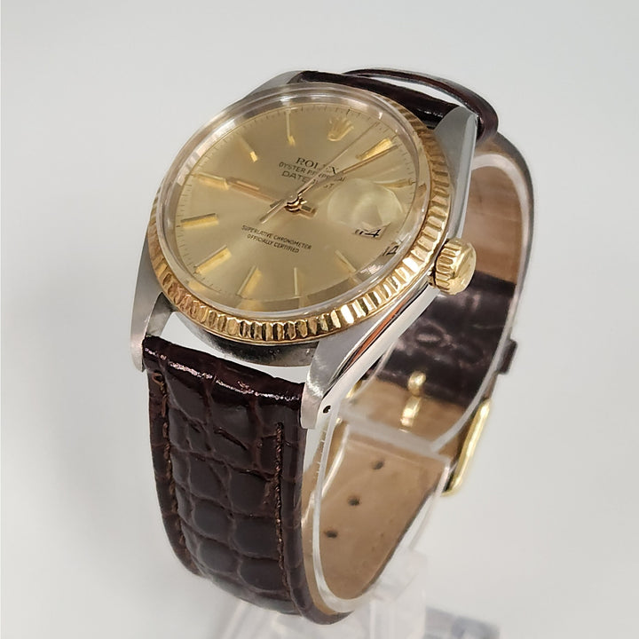 Rolex Datejust Ref.16013 Two-Tone 18 k Yellow Gold & SS Champagne Dial Automatic