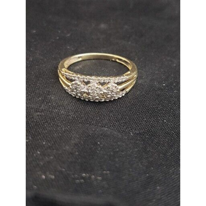 10k Yellow Gold triple row Diamond With 2g Of Gold Size 7