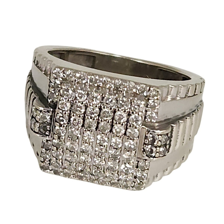 Elegant 10k White Gold Natural Diamond Cluster Ring size 7