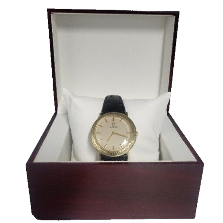 1960s OMEGA 32 mm .Vintage Mechanical 14k Yellow Gold Gents Dress Watch