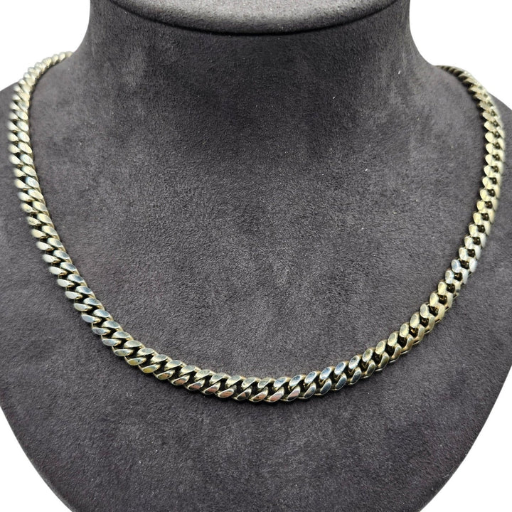 Solid Sterling Silver 925 Light Gold-Plated Curb Link Chain Necklace - 63.8g
