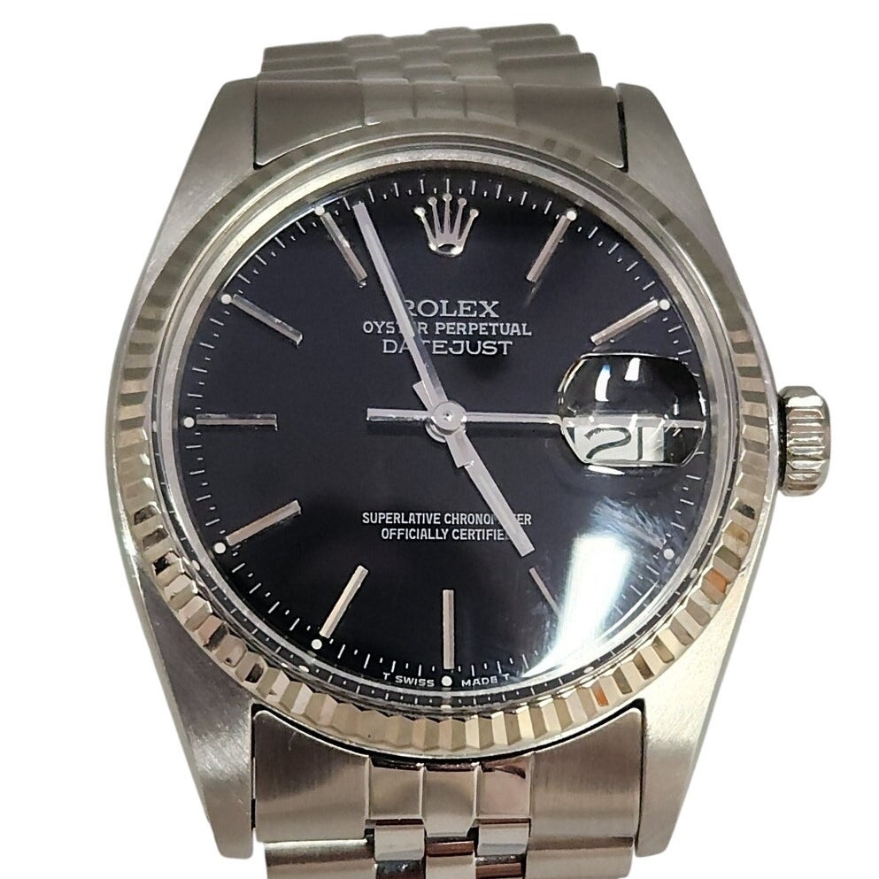 36MM Rolex 16014 Oyster Perpetual Datejust Jubilee Fluted White Gold Bezel