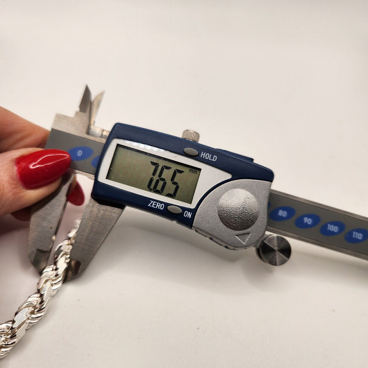 Thick 925 sterling silver Rope Chain bracelet 8"