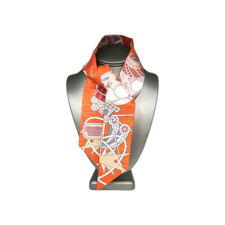 New Hermes Twilly Scarf 100% Silk Odyssey VE/Vermillion/Rose Color