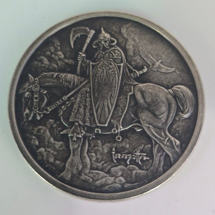 Frank Frazetta Death Dealer 1 oz .999 Fine Silver Round Antiqued Art Medal