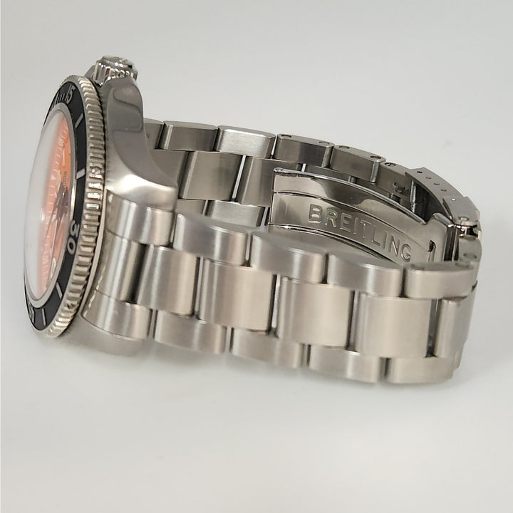 Breitling Superocean Orange Dial Stainless Steel Diver Automatic Chronometer