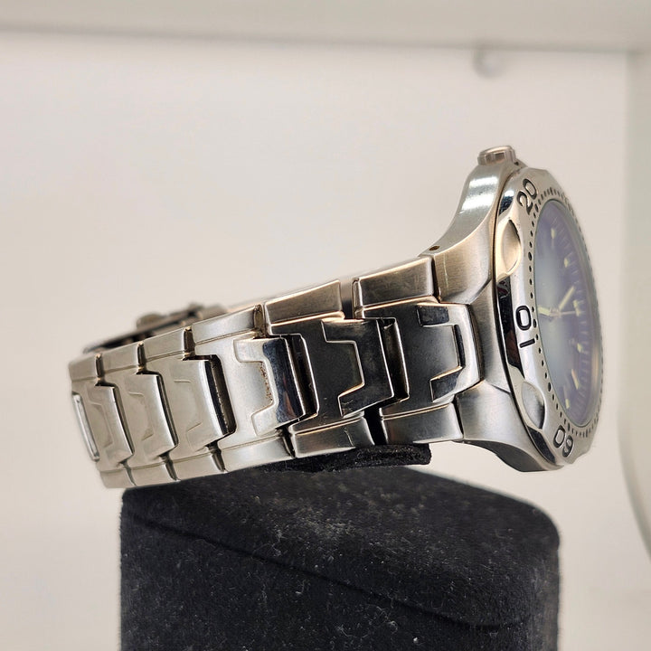 Fossil Blue AM-3520 Men's Stainless Steel 100M Quartz Watch Blue Dial
